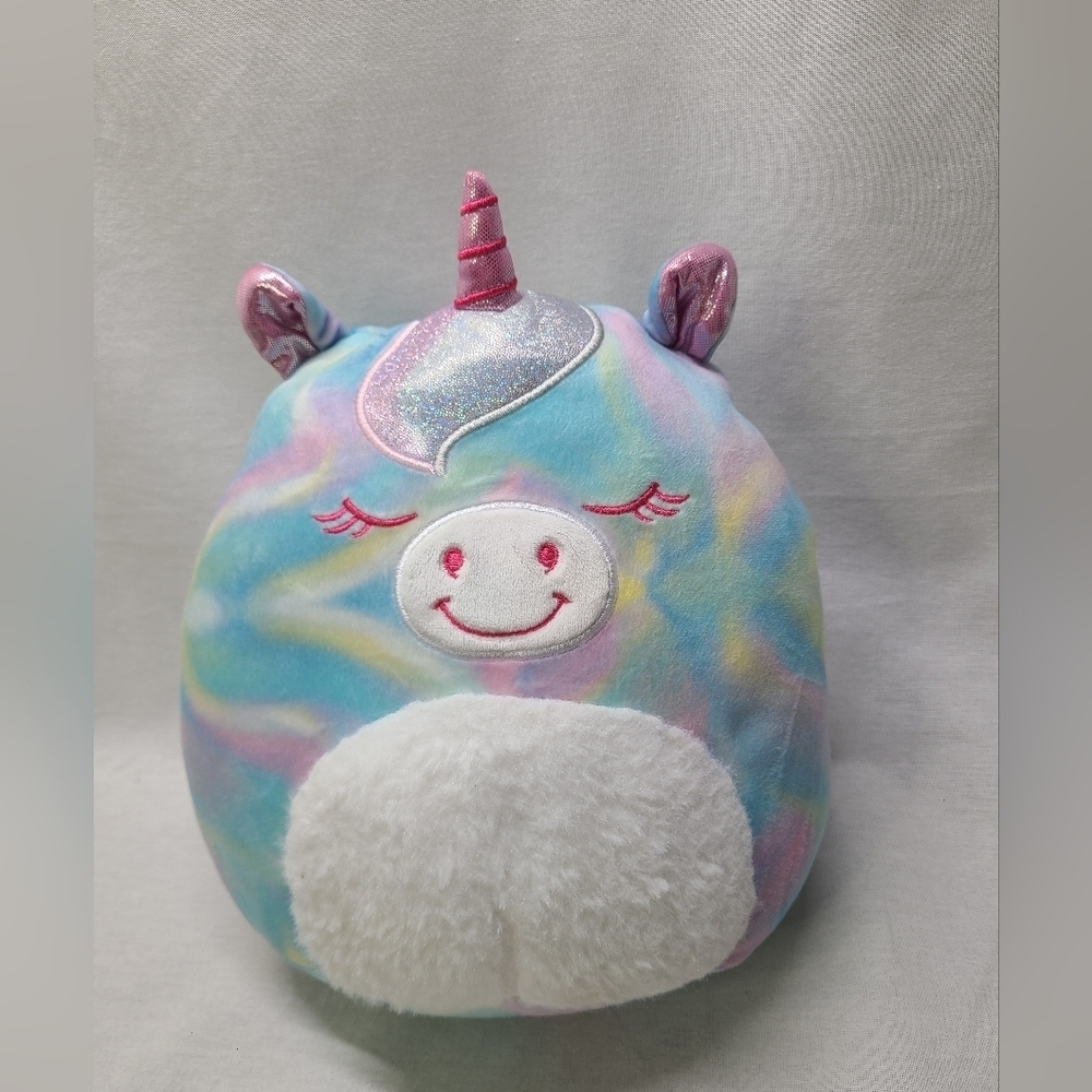 Squishmallows Blue Pink Tie Dye Unicorn Sparkle Plush 8" Stuffed